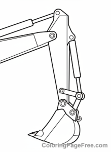 Construction Vehicles coloring page - Excavator arm close-up