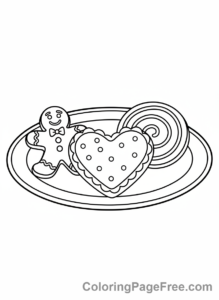 Cookies coloring page - Assorted cookies platter