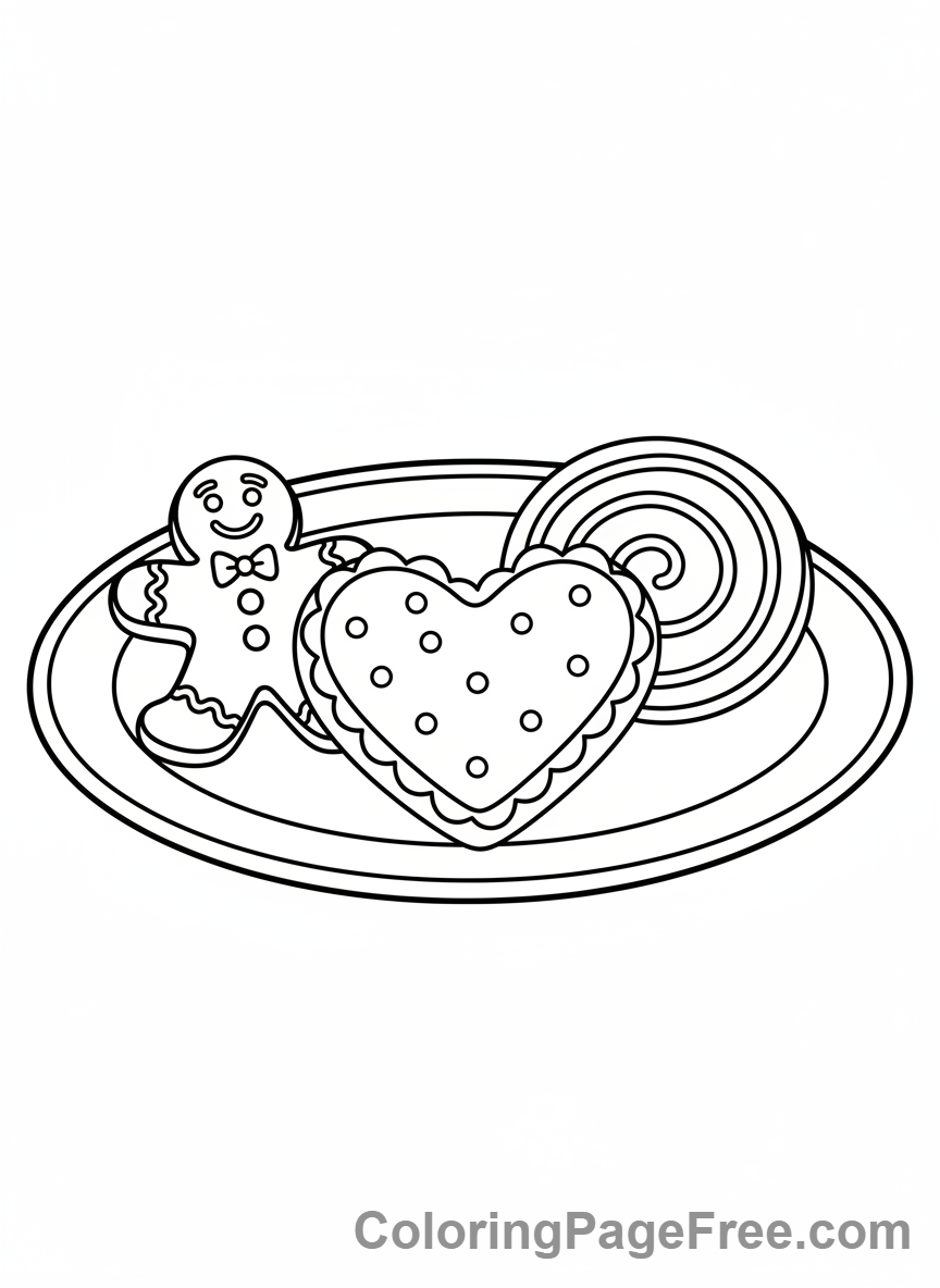 Cookies coloring page - Assorted cookies platter