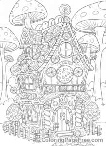Cookies coloring page - Cookie house fantasy