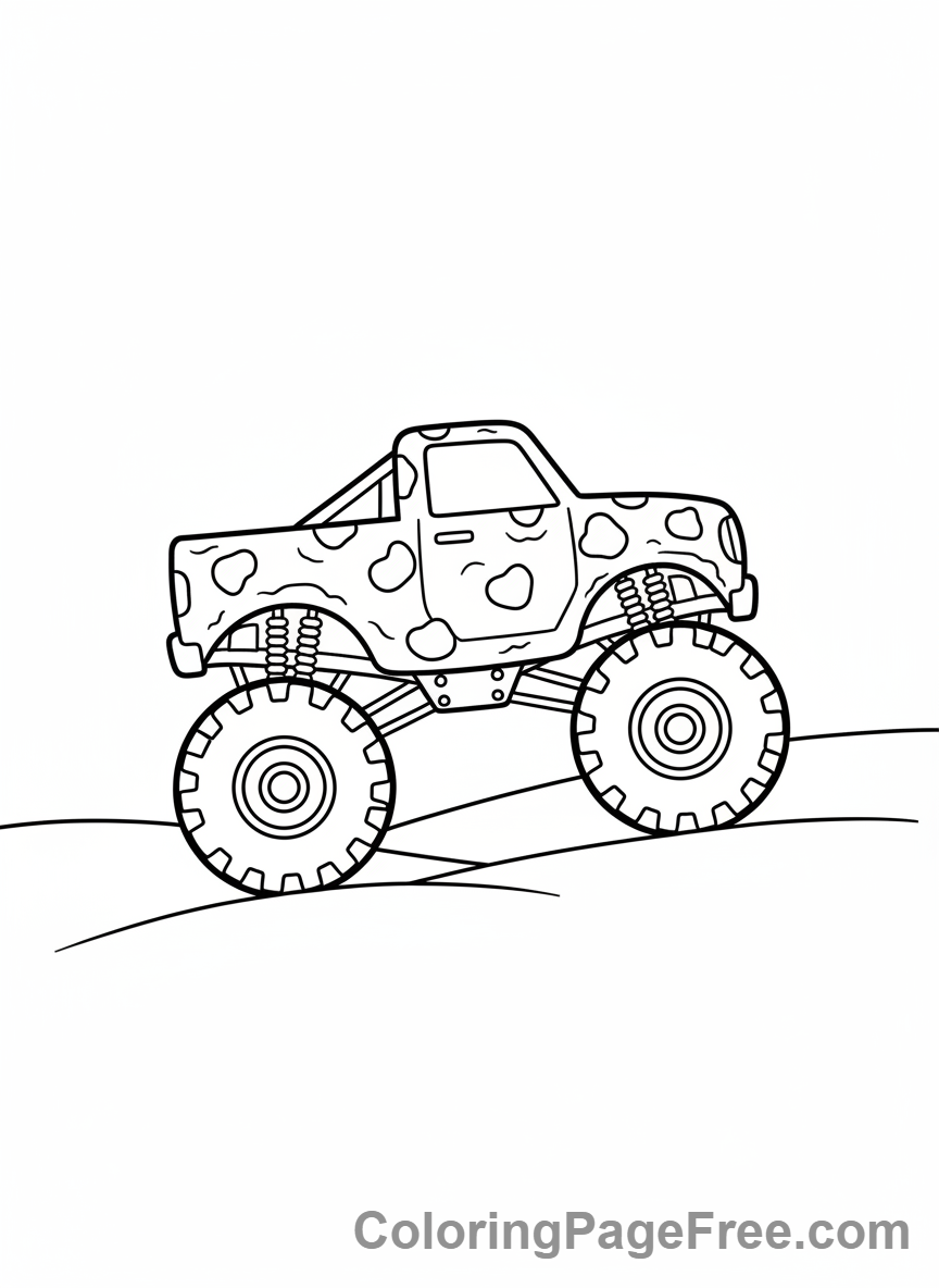 Cookies coloring page - Cookie monster truck