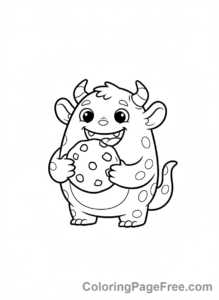 Cookies coloring page - Hungry cookie monster