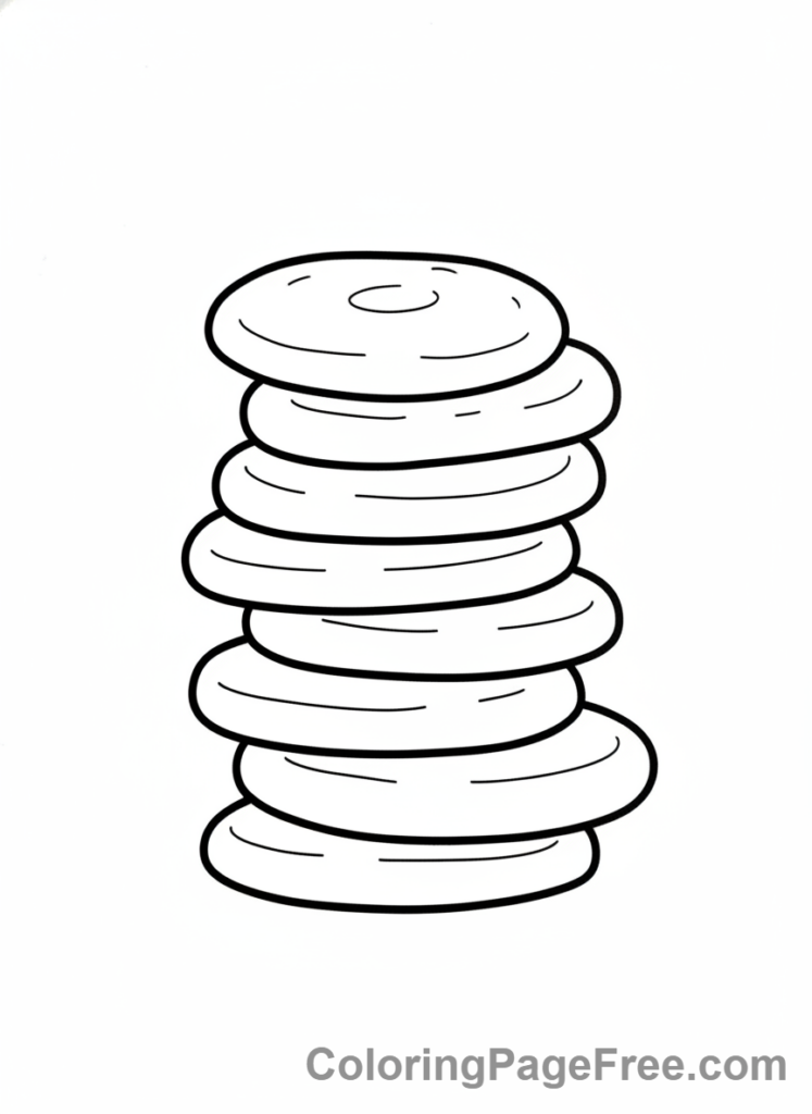 Cookies Coloring Page Stacking Cookie Tower