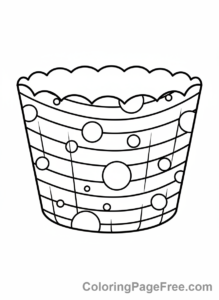 Cupcake coloring page - Cupcake wrapper design