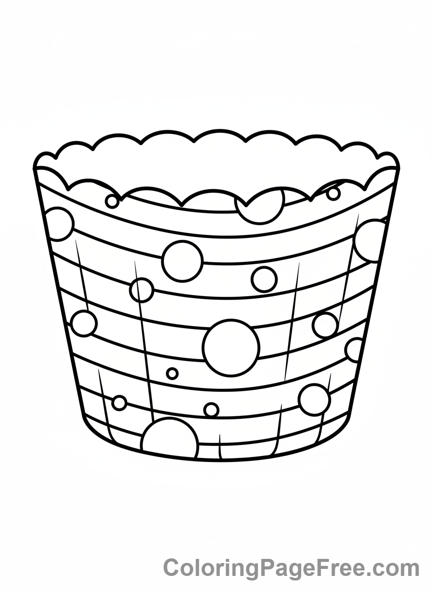 Cupcake coloring page - Cupcake wrapper design