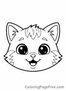 Cute Animals coloring page - Cute Cat Smiling