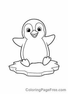 Cute Animals coloring page - Penguin Waddling