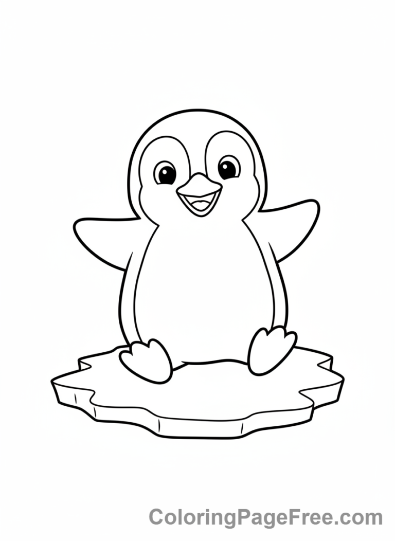 Cute Animals coloring page - Penguin Waddling