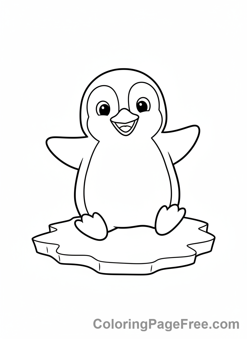 Cute Animals coloring page - Penguin Waddling