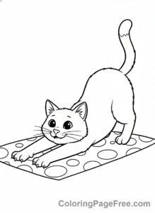 Cute Cats coloring page - cat stretching morning
