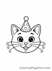 Cute Cats coloring page - cat wearing hat
