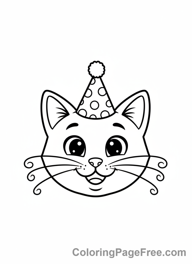 Cute Cats coloring page - cat wearing hat