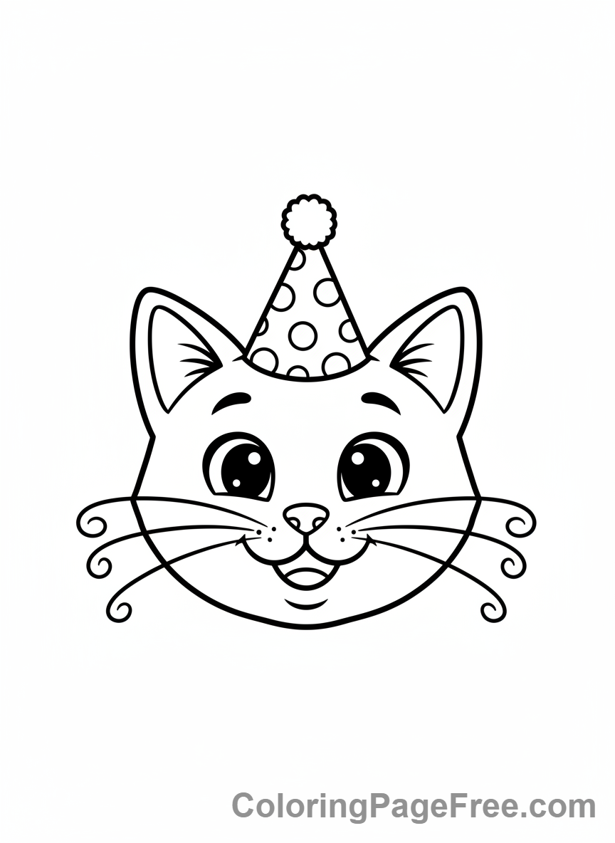 Cute Cats coloring page - cat wearing hat