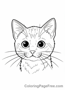 Cute Cats coloring page - curious cat looking