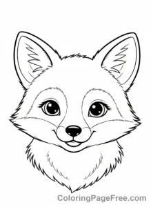 Cute coloring page - Cute Fox Smiling