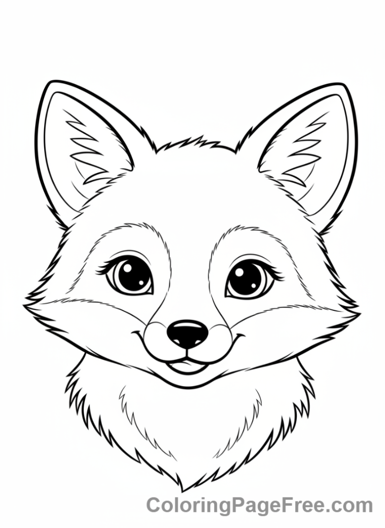Cute coloring page - Cute Fox Smiling