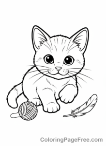 Cute coloring page - Cute Kitten Playful