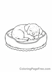 Cute coloring page - Cute Puppy Sleeping