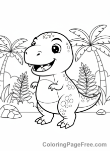 Cute Dinosaurs coloring page - Baby T-Rex standing