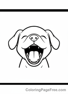 Cute Dogs coloring page - Dog big yawn
