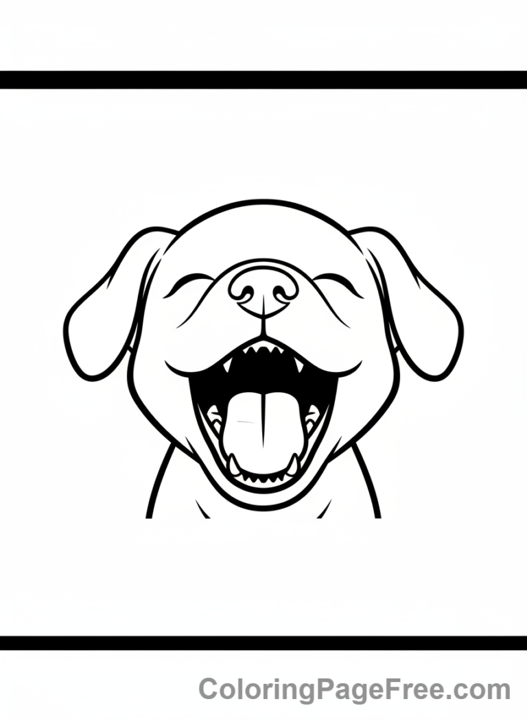 Cute Dogs coloring page - Dog big yawn