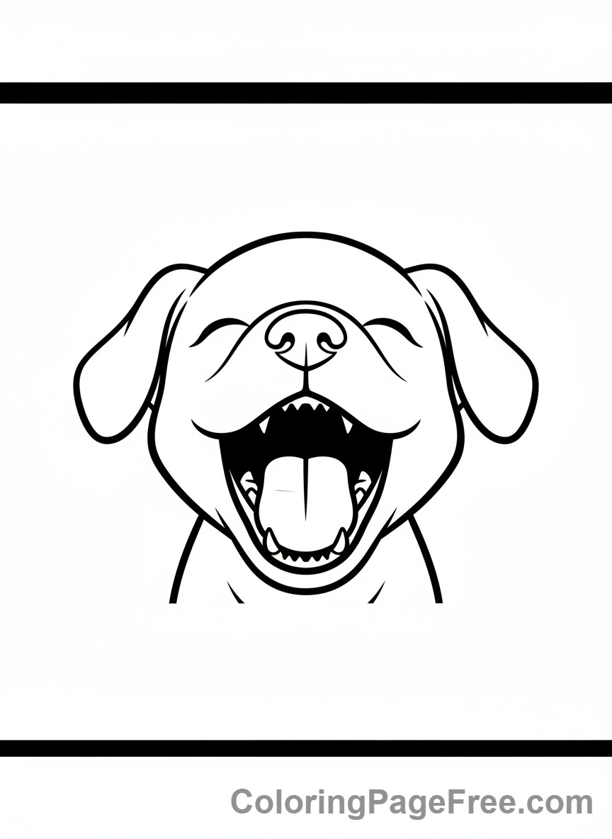 Cute Dogs coloring page - Dog big yawn