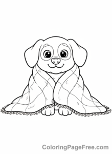 Cute Dogs coloring page - Dog cozy blanket