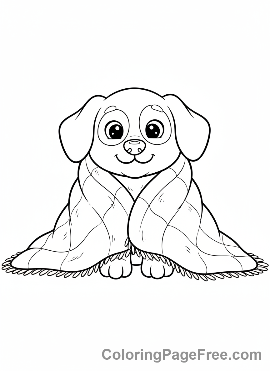 Cute Dogs coloring page - Dog cozy blanket