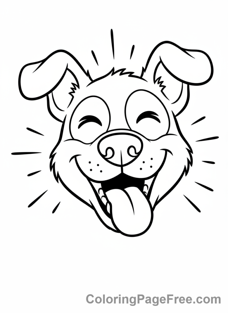 Cute Dogs coloring page - Dog happy face