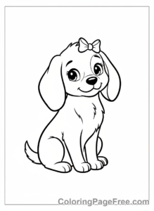 Cute Dogs coloring page - Dog sitting pretty