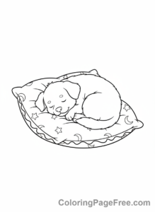 Cute Dogs coloring page - Dog sleeping peacefully