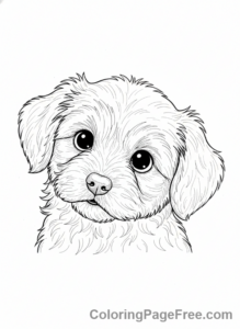Cute Dogs coloring page - Puppy curious look