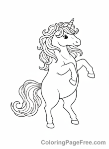 Cute Unicorns coloring page - Unicorn dancing gracefully