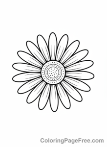 Daisy coloring page - Daisy close-up simple