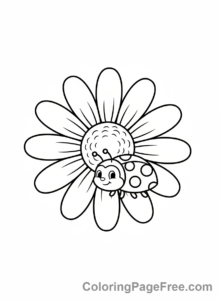 Daisy coloring page - Daisy ladybug sitting
