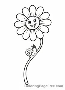 Daisy coloring page - Daisy snail crawling