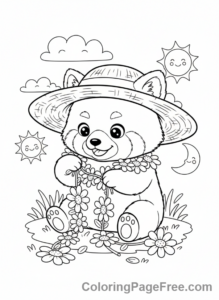 Daisy coloring page - Making daisy chain