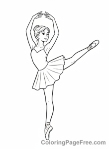 Dance coloring page - Ballerina graceful pose