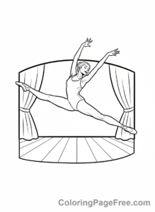 Dance coloring page - Dancer leaping midair