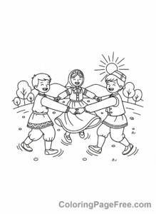 Dance coloring page - Folk dance group