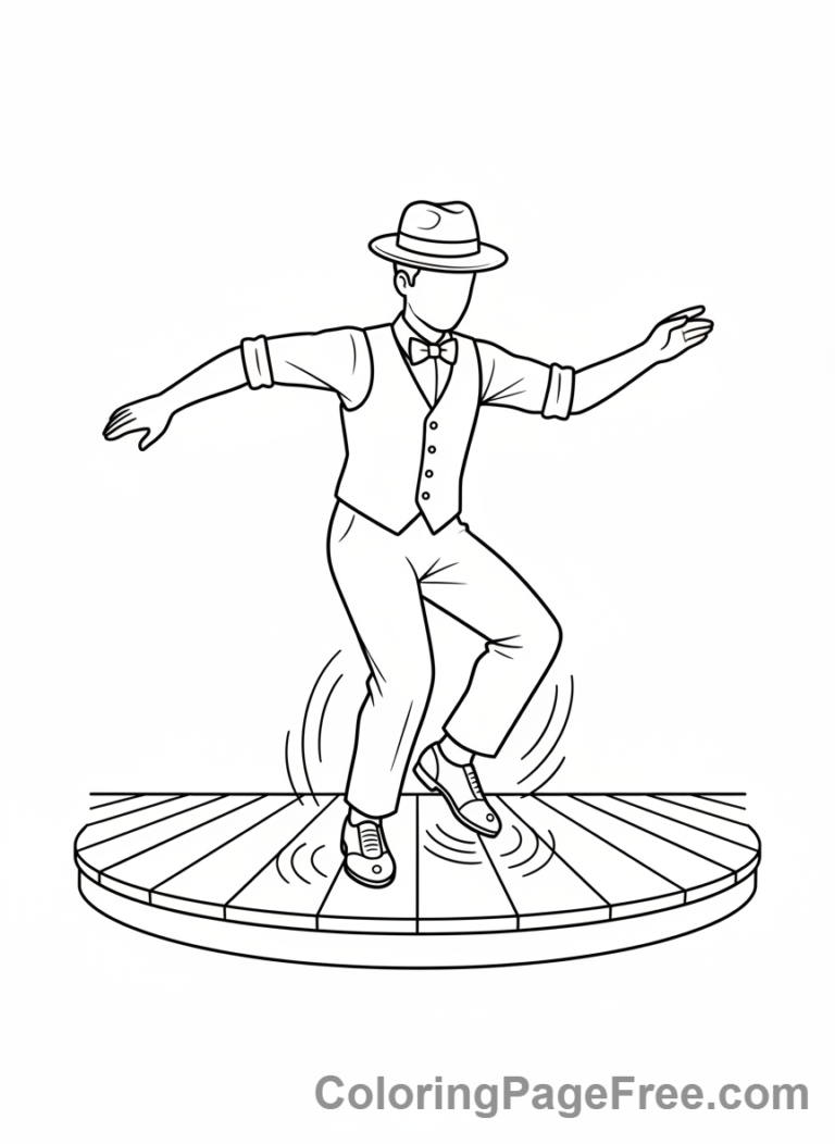 Dance coloring page - Tap dancer feet