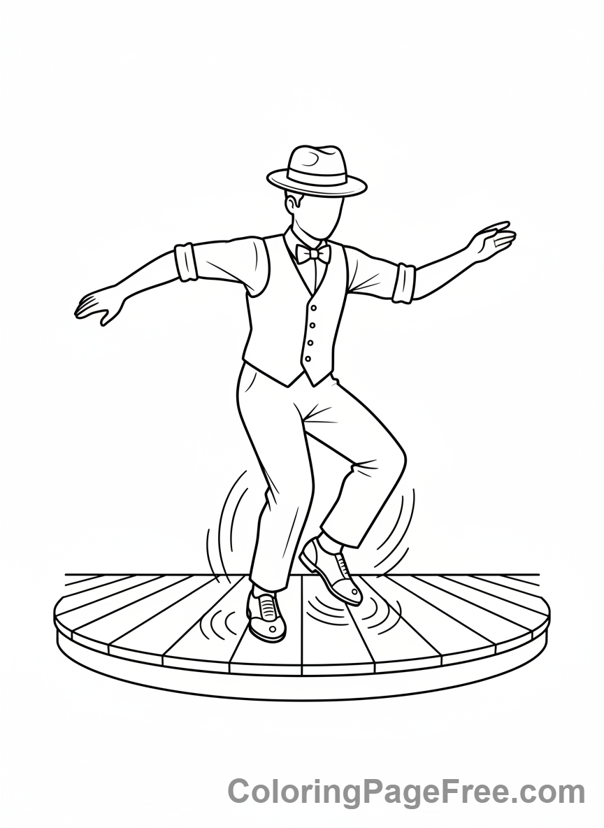 Dance coloring page - Tap dancer feet