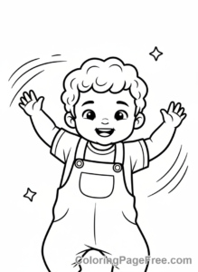 Dance coloring page - Toddler dancing cute