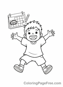 Days Of The Week coloring page - Friday weekend anticipation