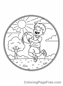 Days Of The Week coloring page - Thursday outdoor play