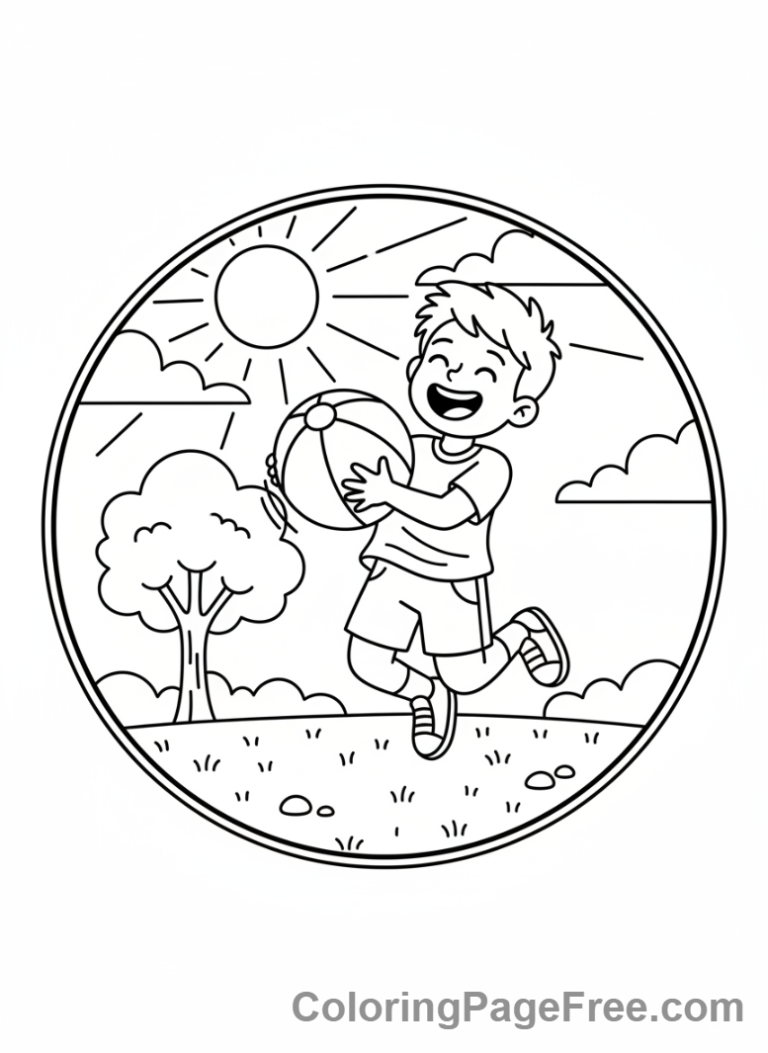 Days Of The Week coloring page - Thursday outdoor play