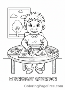 Days Of The Week coloring page - Wednesday drawing fun