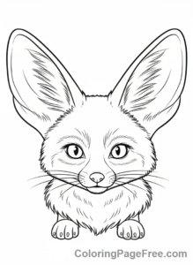 Desert Animals coloring page - Fennec Fox alert