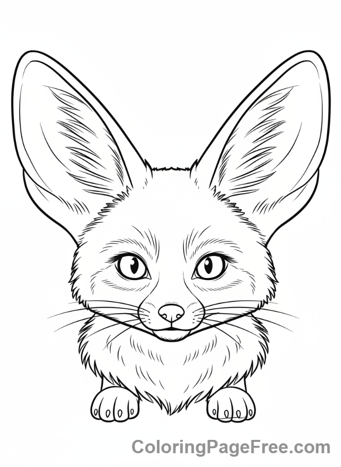 Desert Animals coloring page - Fennec Fox alert