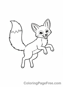 Desert Animals coloring page - Kit Fox playing playfully
